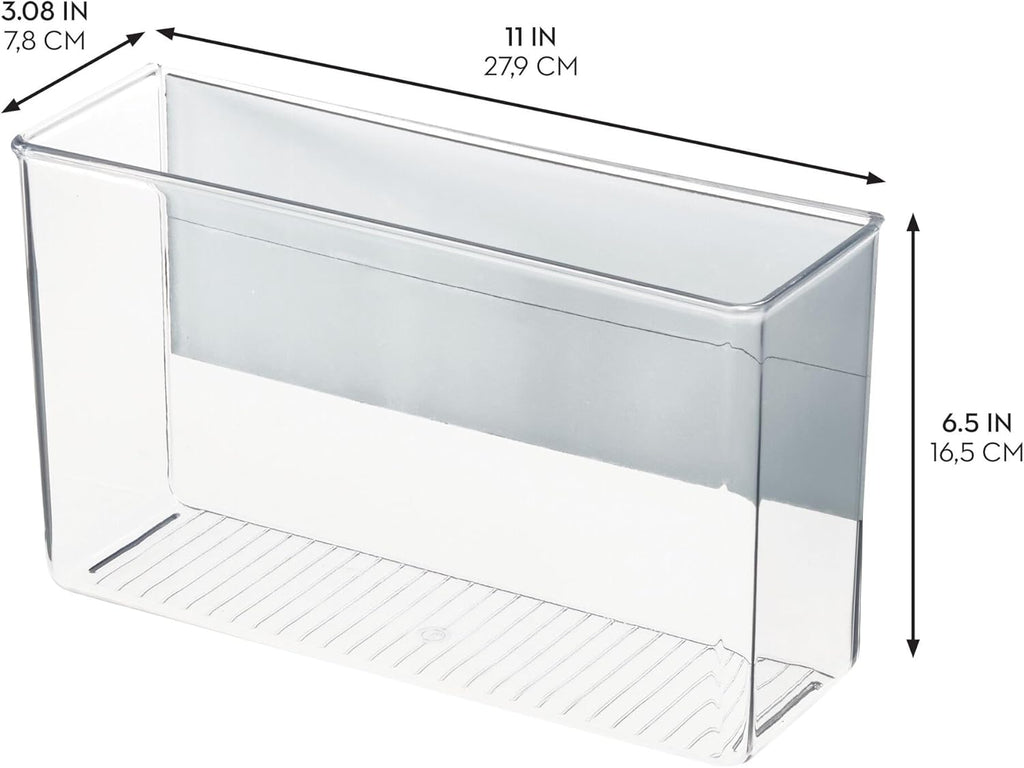 InterDesign iDesign Magnetic Large Clear Plastic Organizer Bins for Laundry Room Storage - 4-Pack