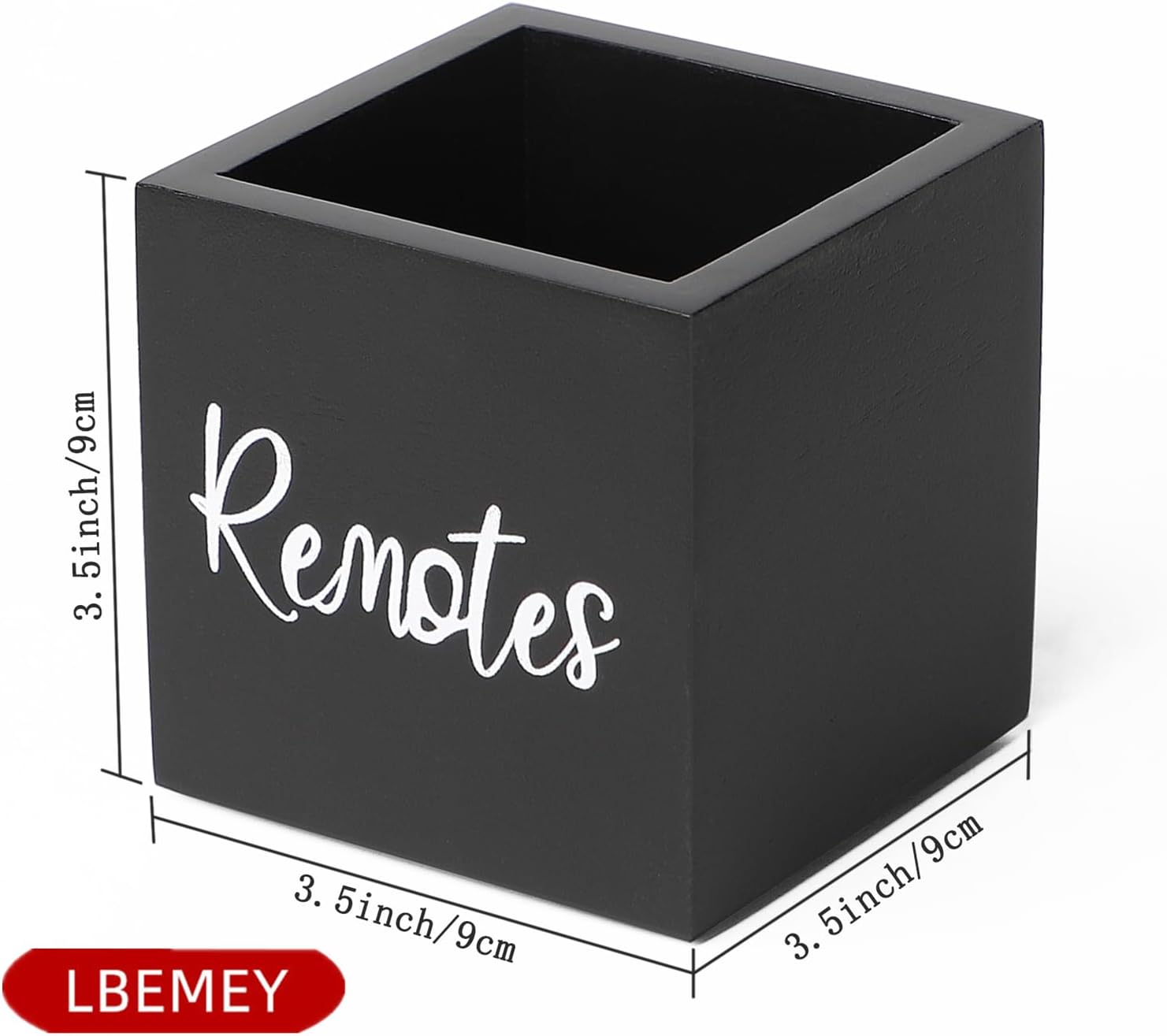 Wood Remote Control Holder, TV Remote Control Organizer for Home Bedroom Table, Multi-Purpose Desktop Storage (Black, S,for 2 or 3 Remote Controls)