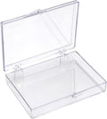 10-Pack Clear Hinged Plastic Containers, Keepsake Storage Boxes, 3 1/2" L x 2 9/16" W x 5/8" H, Made in USA, Plastic Display Case or Small Box for Storage and Organization