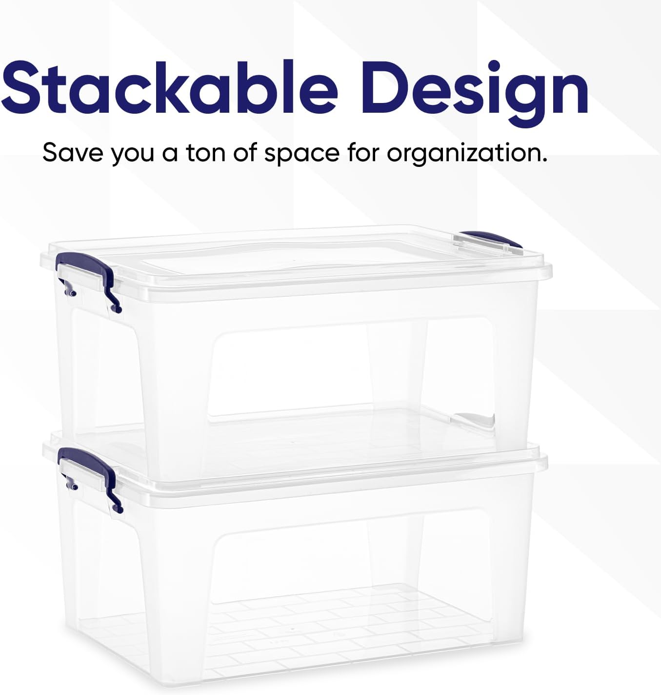 Superio Clear Storage Bins with Lids, 28.5 Quart BPA Free Plastic Containers, Transparent Boxes for Organizing, Stackable Crates, Organizer Totes for Home, Office, School, and Dorm