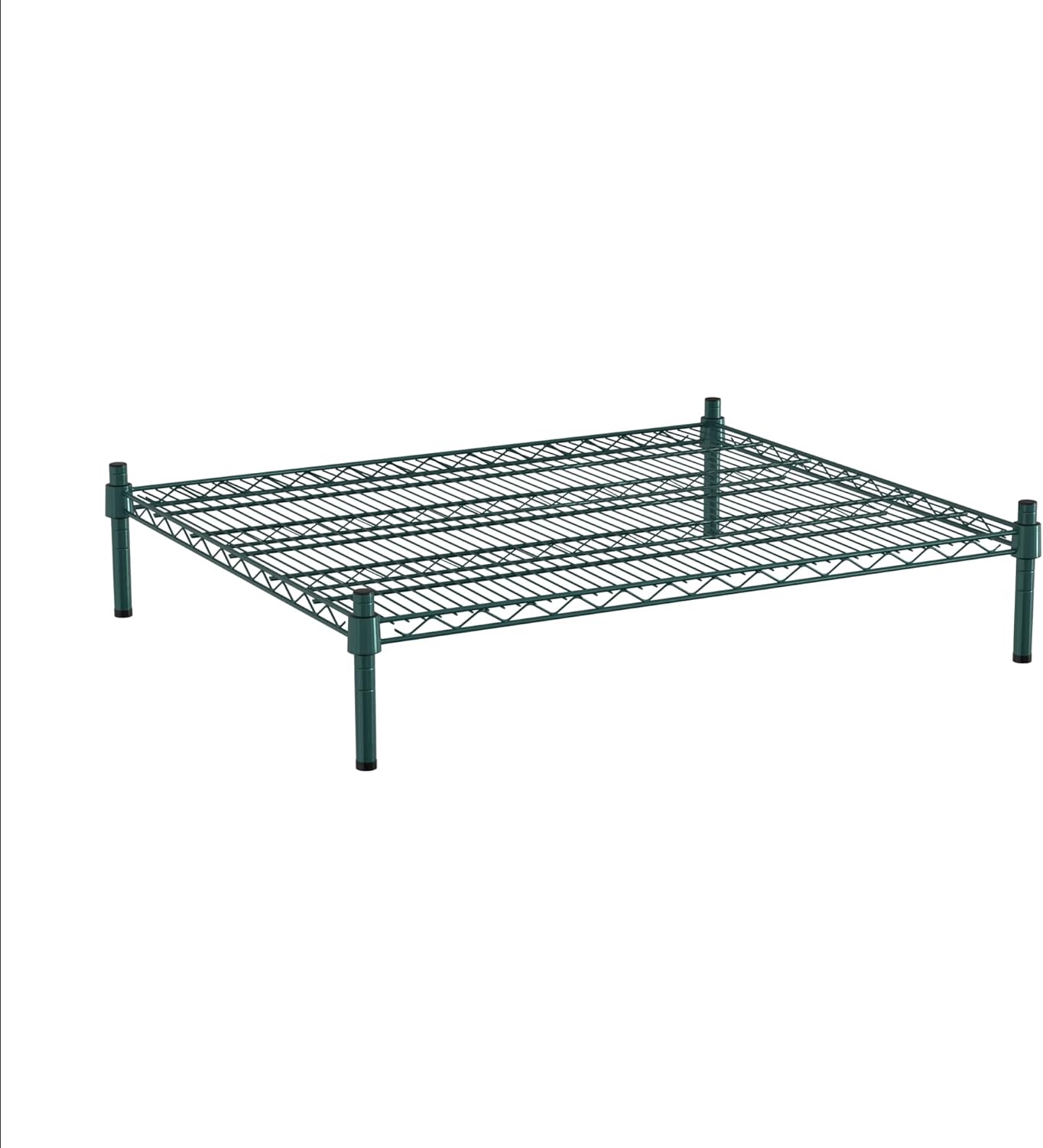 30" x 36" NSF Green Wire Stationary Dunnage Storage Rack with 8" Posts Ideal for Commercial Kitchen Home Garage Warehouse Shelters