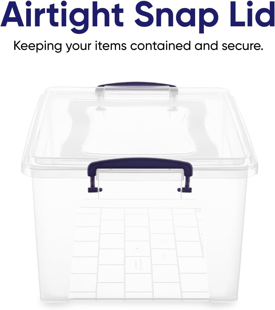 Superio Clear Storage Bins with Lids, 28.5 Quart BPA Free Plastic Containers, Transparent Boxes for Organizing, Stackable Crates, Organizer Totes for Home, Office, School, and Dorm