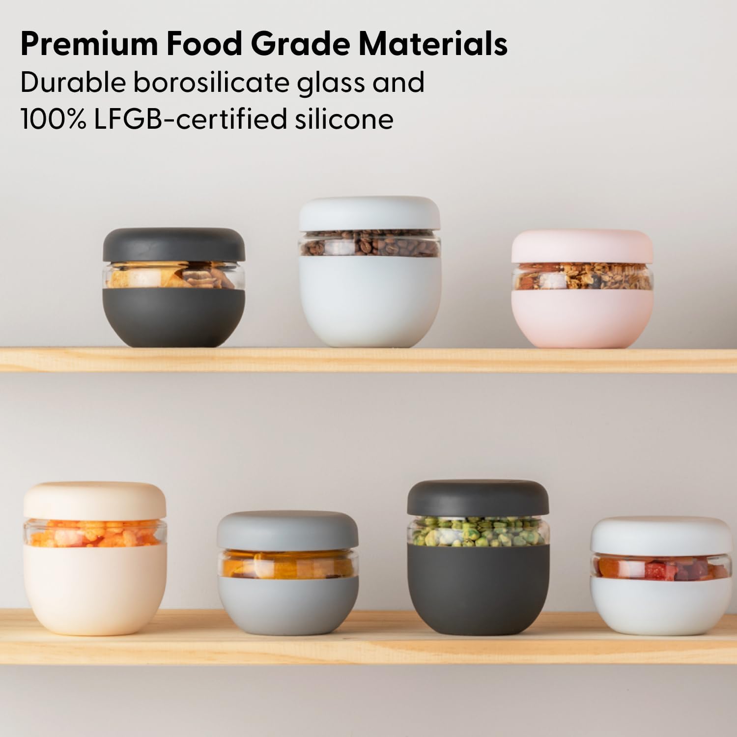 W&P Porter Seal Tight Glass Food Storage Container with Lid, Terrazzo Charcoal 24oz, Leak & Spill Proof Meal Prep Container, Microwave & Dishwasher Safe, Borosilicate Glass