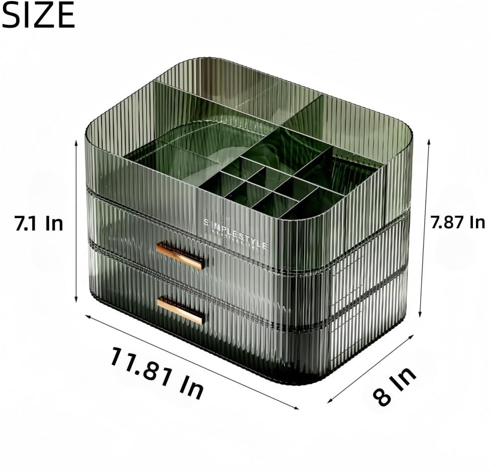 Makeup Organizer with Drawers Stackable Skincare Cosmetic Makeup organization for vanit Bathroom Desk Countertop