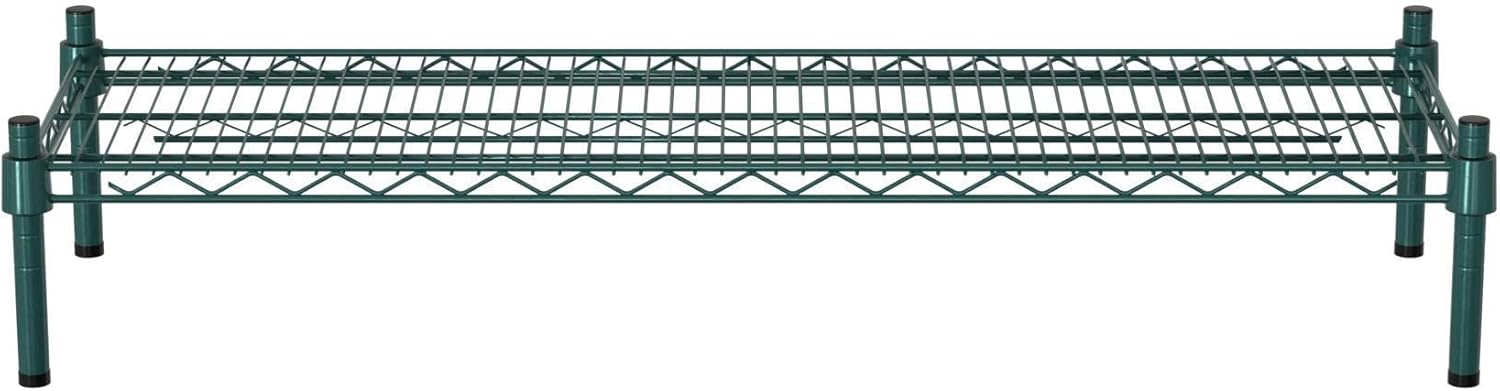 14" x 42" NSF Green Wire Stationary Dunnage Storage Rack with 8" Posts Ideal for Commercial Kitchen Home Garage Warehouse Shelters