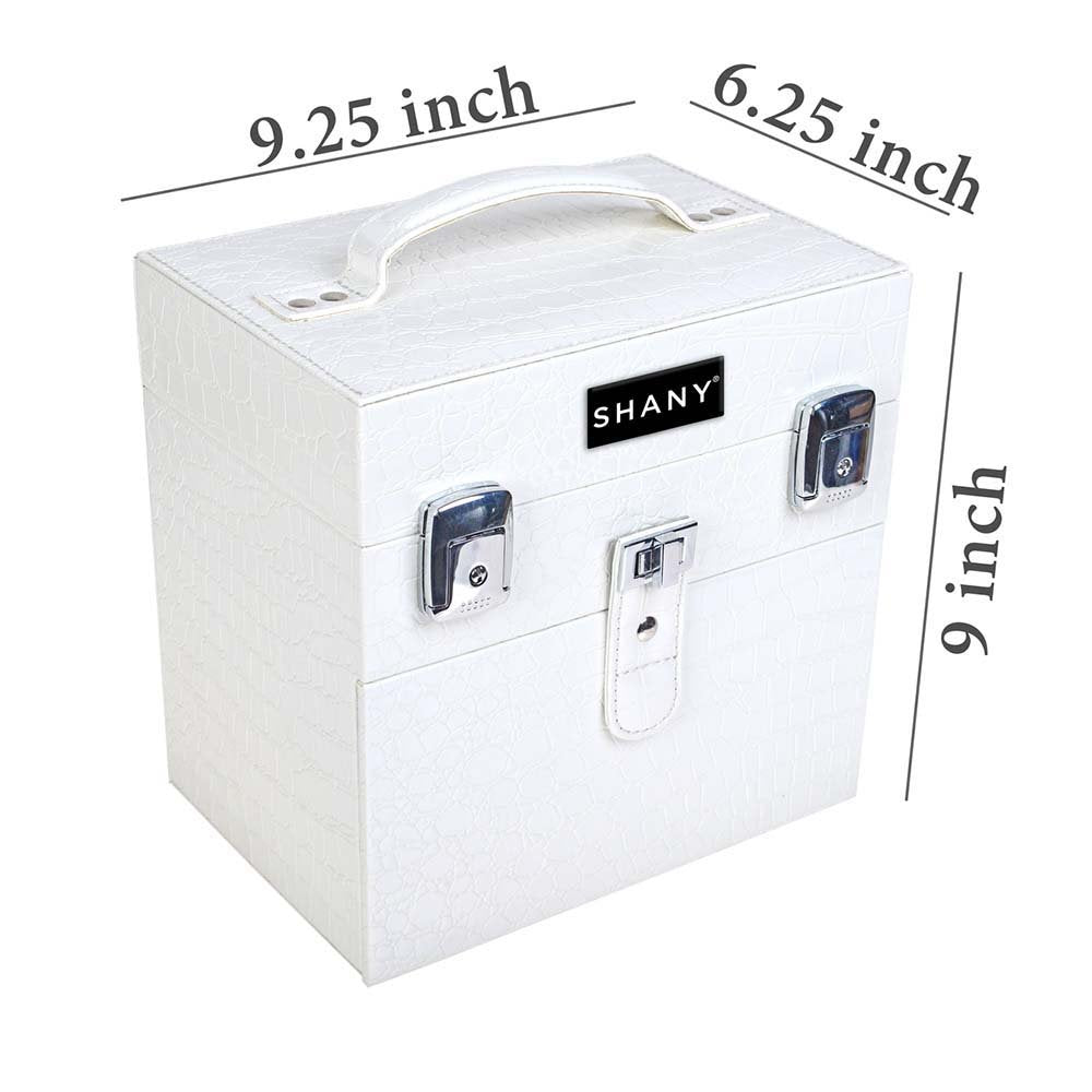 SHANY Color Matters - Makeup Travel Case Nail Accessories Organizer and Makeup Train Case - Makeup Storage Box - White Lily