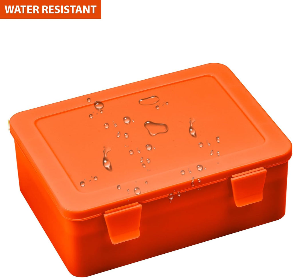 Battery Organizer Storage Box, Garage Case Holder for 24* AA, 30* AAA Batteries (Bag Not Include Batteries Pack) (orange)