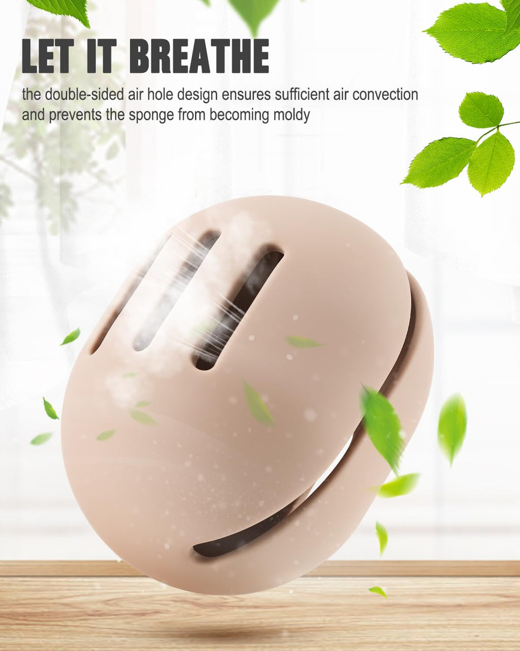 FERYES 2 PCS Makeup Sponge Holder – Shatterproof Eco-Friendly Silicone Beauty Make Up Blender Case for Travel - Khaki