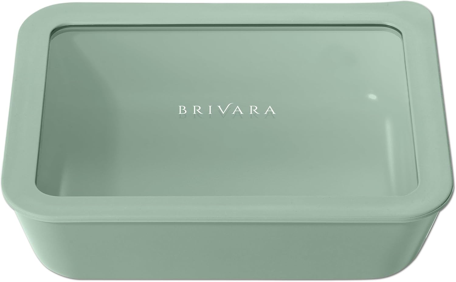 Ceramic Coated Glass Food Storage Container | No PTFE, PFOA, PFAS, and BPA | Reusable Non Toxic Meal Prep Container with Glass Lid | Easy To Store | 6 Cup Rectangle [Willow]