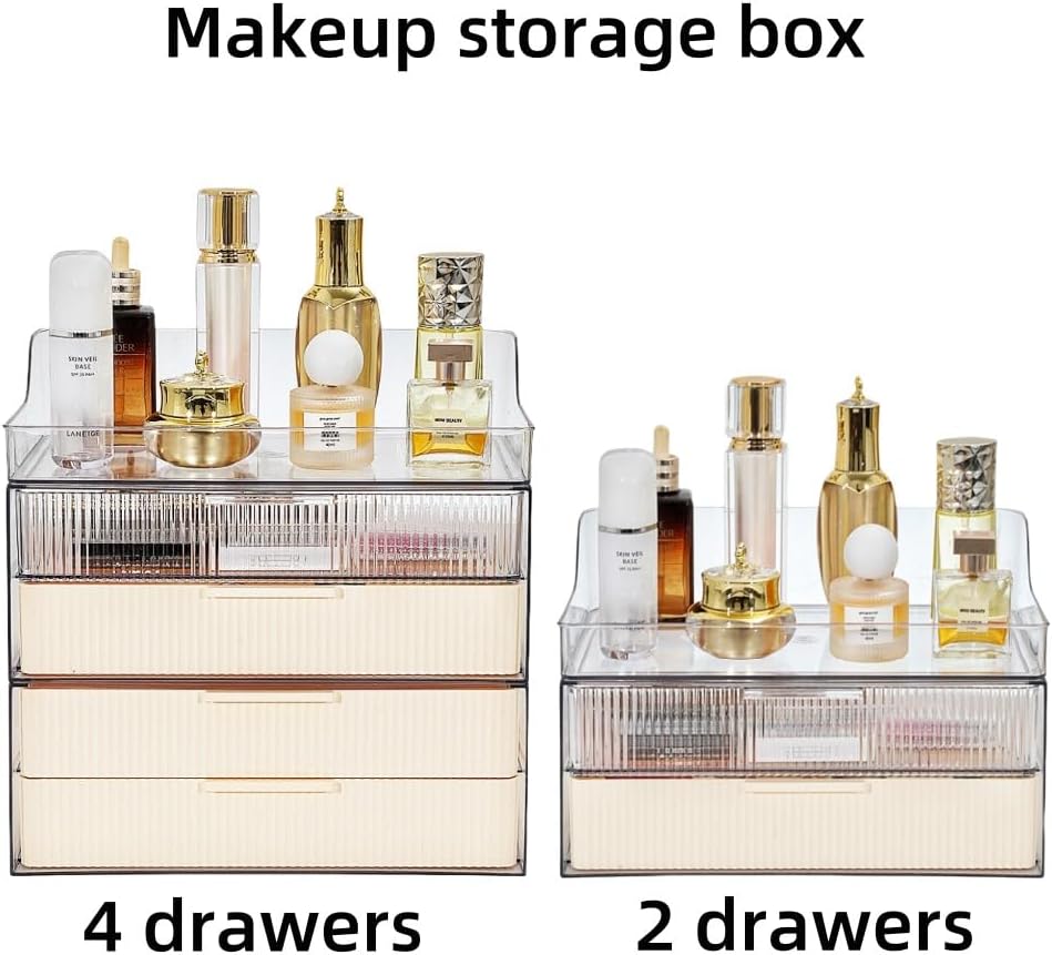 Makeup Organizer Countertop Large Cosmetic Display Cases Cosmetic Organizer Skin care Organizer, 2 Drawers