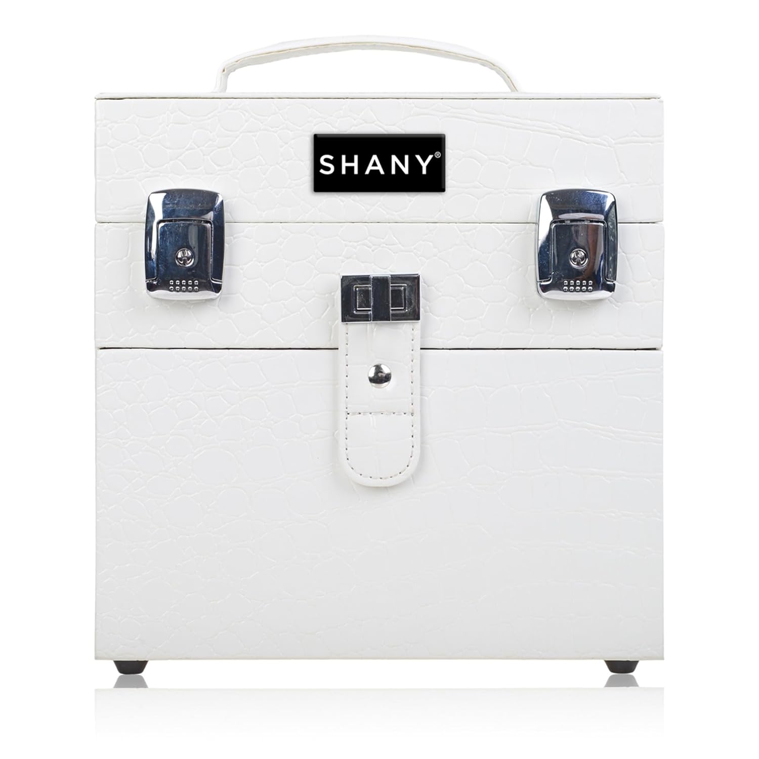 SHANY Color Matters - Makeup Travel Case Nail Accessories Organizer and Makeup Train Case - Makeup Storage Box - White Lily