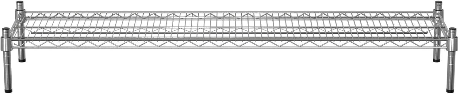14" x 54" NSF Chrome Wire Stationary Dunnage Storage Rack with 8" Posts, Ideal for Commercial Kitchen, Home, Garage, Warehouse, Shelters
