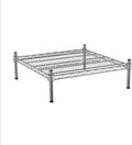 24" x 24" NSF Chrome Wire Stationary Dunnage Storage Rack with 8" Posts, Ideal for Commercial Kitchen, Home, Garage, Warehouse, Shelters