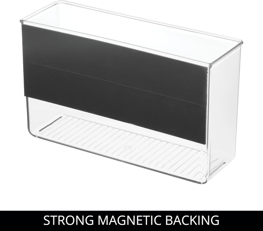 InterDesign iDesign Magnetic Large Clear Plastic Organizer Bins for Laundry Room Storage - 4-Pack