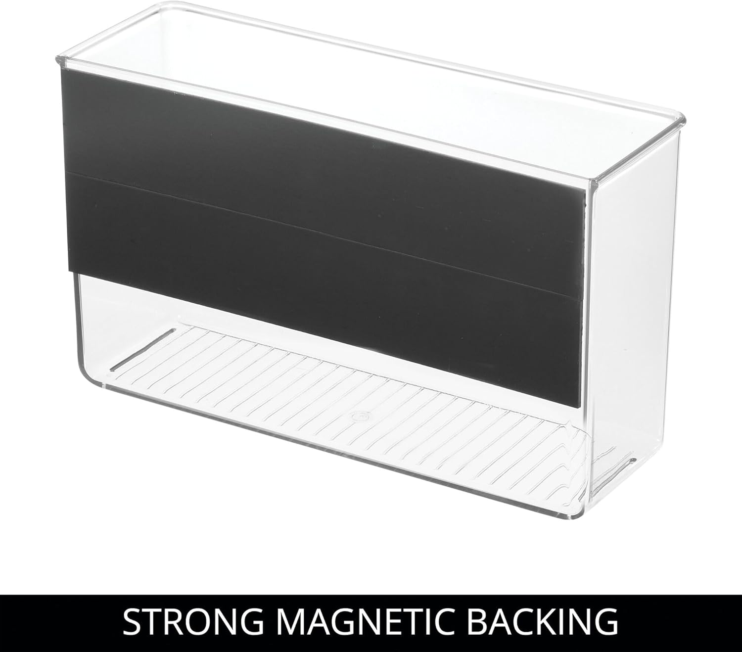 InterDesign iDesign Magnetic Large Clear Plastic Organizer Bins for Laundry Room Storage - 4-Pack