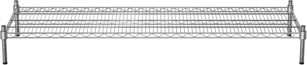 21" x 60" NSF Chrome Wire Stationary Dunnage Storage Rack with 8" Posts, Ideal for Commercial Kitchen, Home, Garage, Warehouse, Shelters
