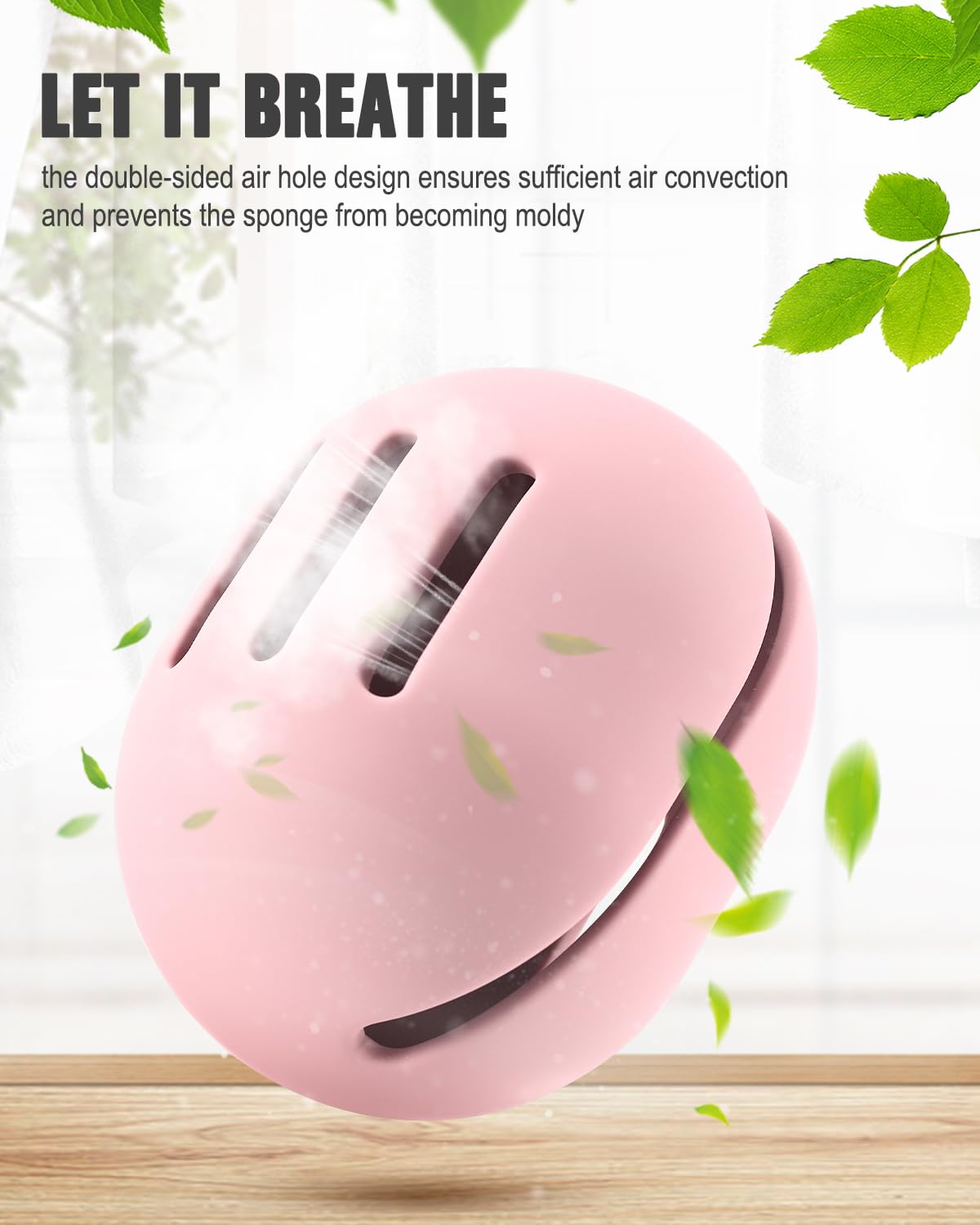 FERYES 2 PCS Makeup Sponge Holder – Shatterproof Eco-Friendly Silicone Beauty Make Up Blender Case for Travel - Pink