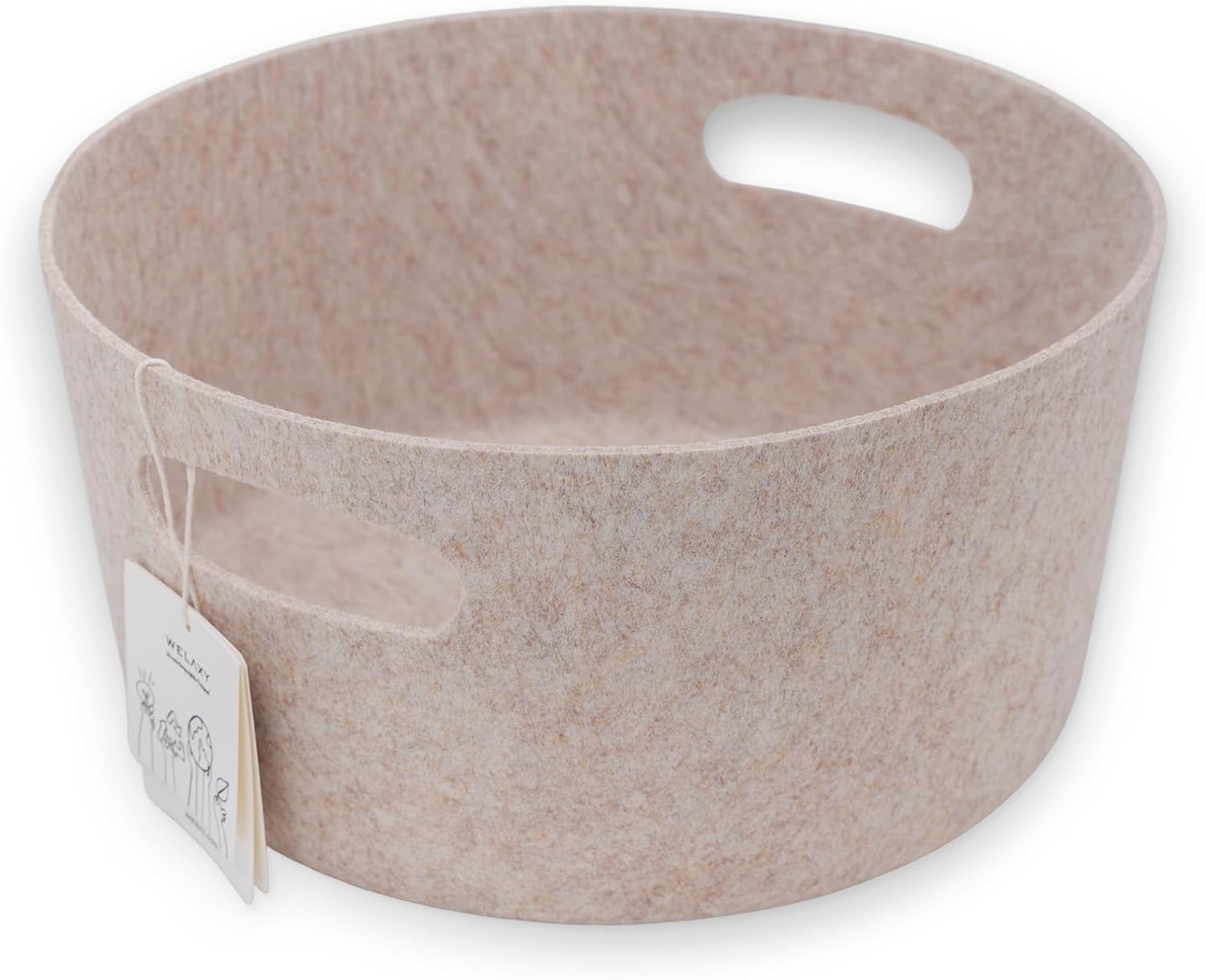 Welaxy Storage basket organizer bins bucket shelf baskets for magazine books kids toys pet toy junk organize (Oatmeal)