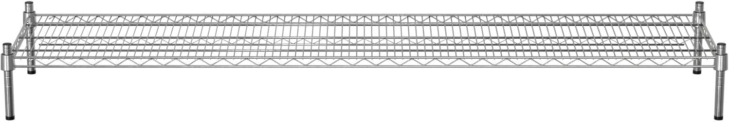 18" x 72" NSF Chrome Wire Stationary Dunnage Storage Rack with 8" Posts, Ideal for Commercial Kitchen, Home, Garage, Warehouse, Shelters