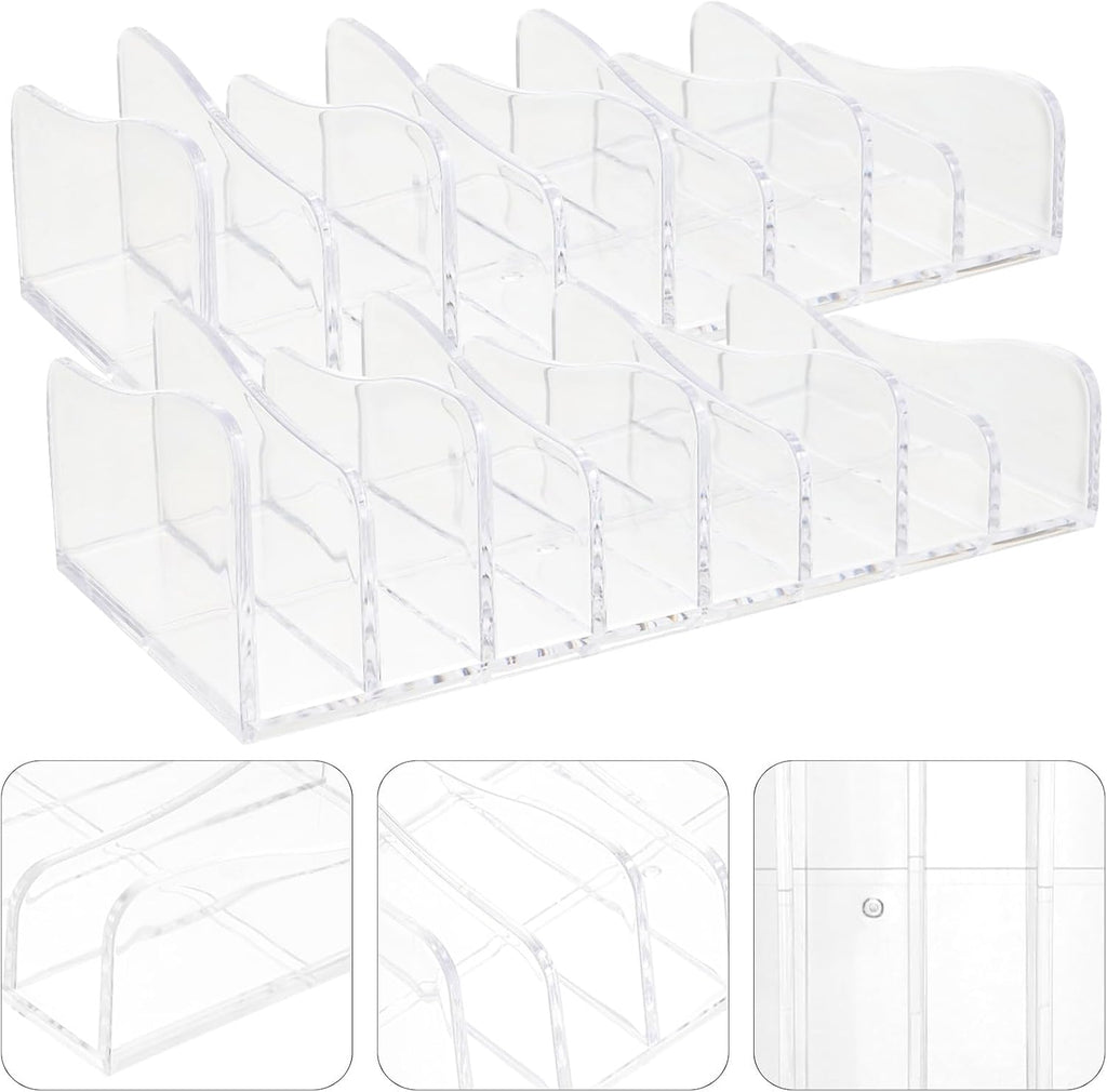 Uonlytech 2pcs Transparent Eyeshadow Palettes Organizer Makeup Holder Cosmetic Storage Stand for Vanity Desktop Scratch-resistant Pallet Display Rack for Easy Access and Neat Arrangement