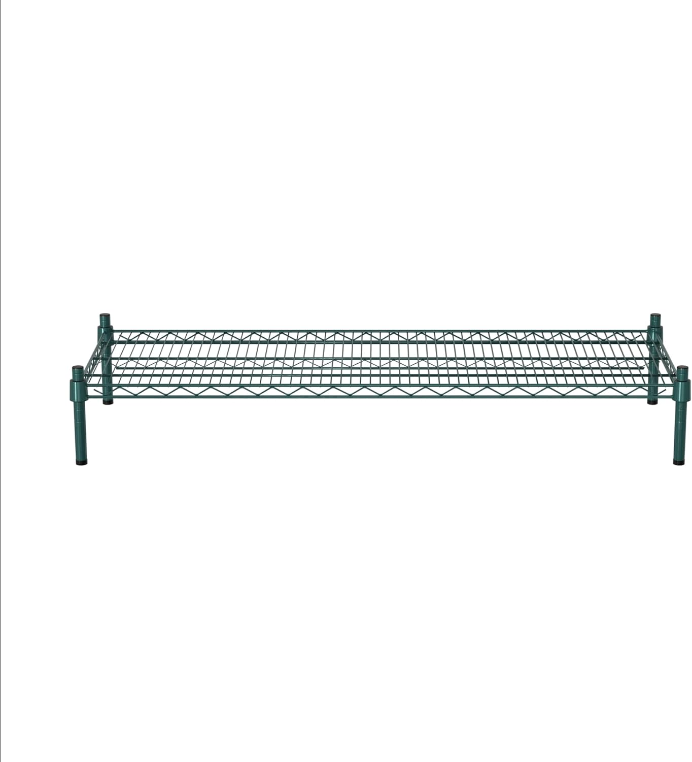 18" x 48" NSF Green Wire Stationary Dunnage Storage Rack with 8" Posts Ideal for Commercial Kitchen Home Garage Warehouse Shelters