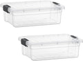 Superio Clear Storage Bins with Lids, Stackable Storage Box with Latches and Handles, Extra Small, 2 Pack 2 Quart