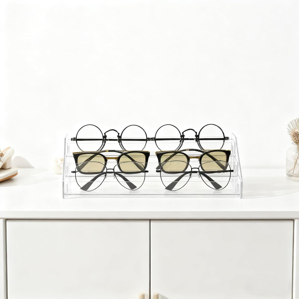 Sunglasses Organizer - Clear Eyeglasses Display - Eyeglasses Storage - Essential Oils Holder- Nail Polish Organizer(3 Layer)