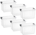 Superio Clear Storage Boxes with Lids, 8.75 Quart Plastic Container Bins for Organizing, Stackable Crates, BPA Free, Non Toxic, Odor Free, Organizers for Home, Office and Dorm, 6 Pack
