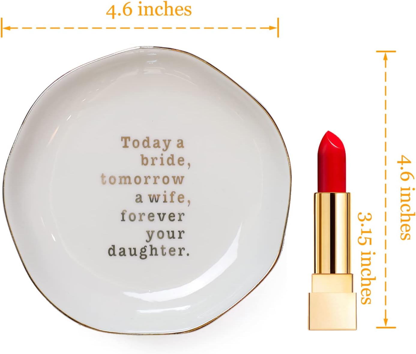 Mother of Bride Ring Dish,Weeding Gifts for Mom from Daughter-Jewelry Dish Tray-Ceramic White