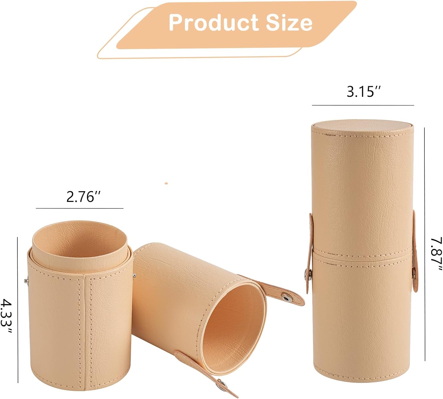 Portable Makeup Brush Holder, Waterproof PU Leather Travel Makeup Brush Case Bag Cup, Brush Storage Dustproof Bag (02Black)