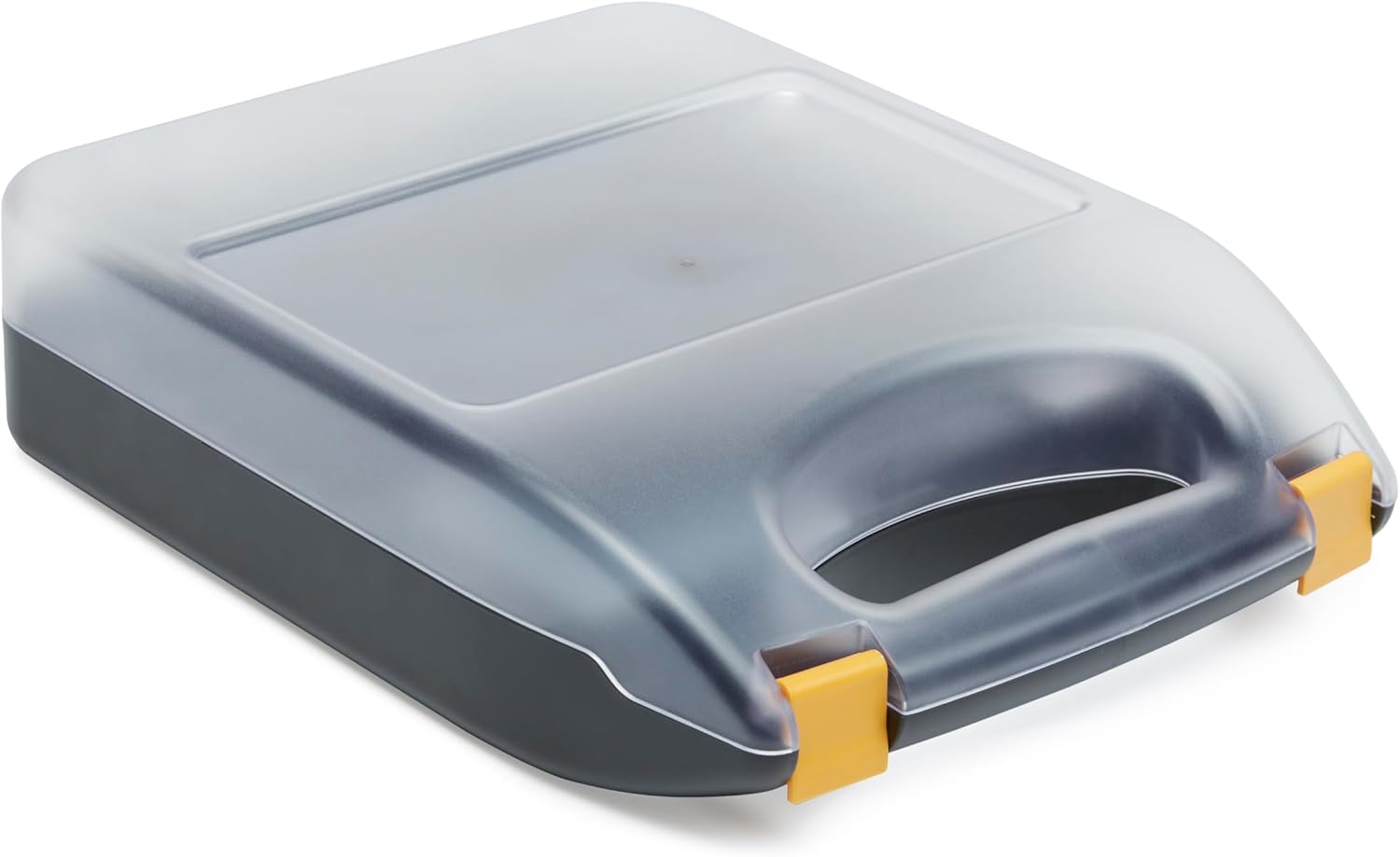 Amazon Basics Battery Organizer with Tester, Wall-Mounted Design, Handle Holds 110 Batteries, Clear/Black