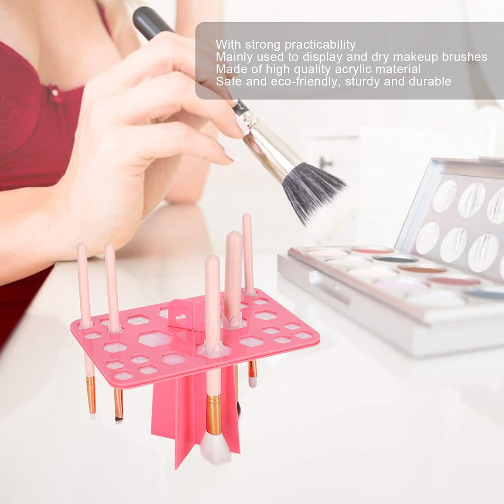 ZJchao Makeup Brush Drying Rack, 26 Hole Makeup Brush Holder Cosmetic Brush Dryer Stand with 2pcs Rack for Storing and Drying Brushes - for Makeup Artists and Cosmetics Lovers