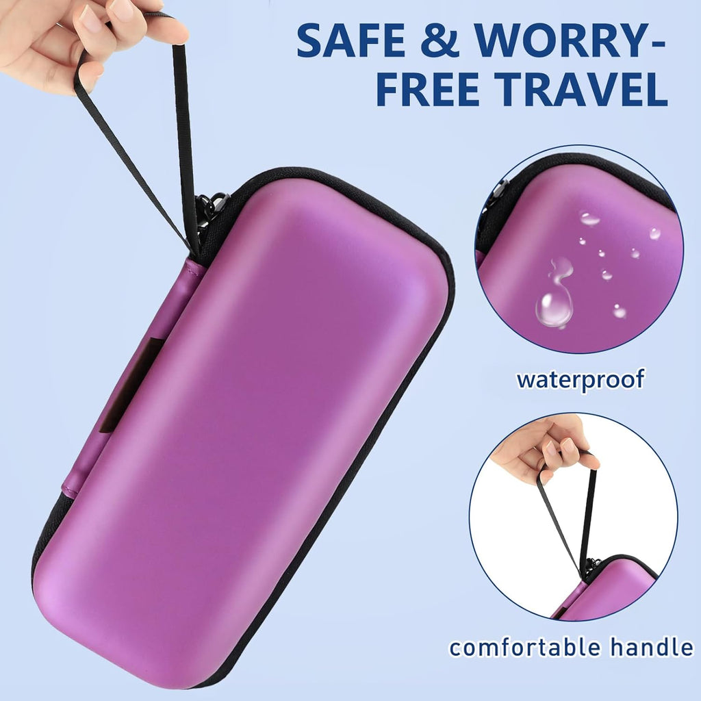 Insulin Cooler Travel Case, Portable Temperature Display Medicine Travel Cooler, Diabetes Case with 2 Reusable Ice Packs TSA Approved for Diabetic Supplies Patent Pending(Purple-No Temp)