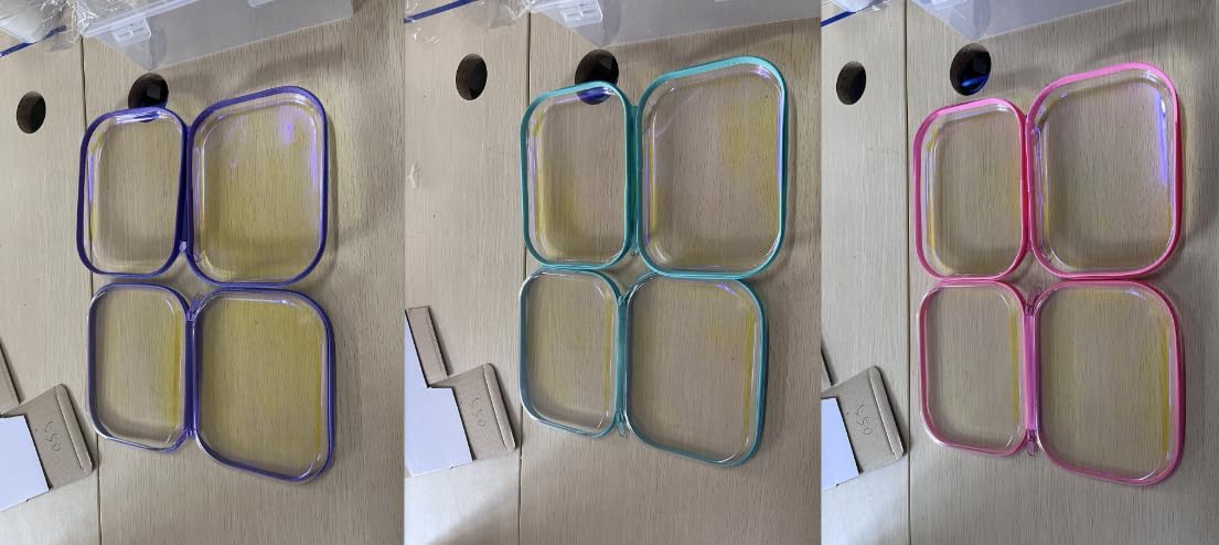 Sanwuta 6 Pcs Clear Hard Zipper Case Hard Plastic Zipper Pouches Transparent Makeup Bag Pencil Pouches for Travel Snacks Christmas Trinket Storage Organizer Box(Holographic,7.87 x 5.9 x 2 Inch)