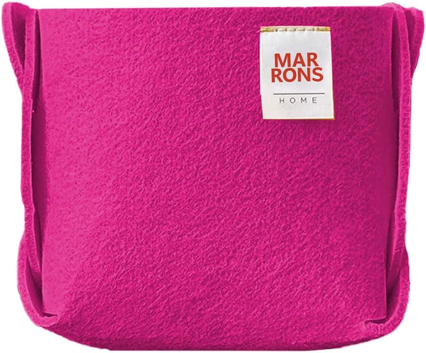 Collapsible Felt MAGENTAPINK Storage Bin Mini 3.9"x3.9"x3.9" – Foldable Basket with Handles for Closet, Toy Storage, Laundry Room Organization, Decorative Storage Bins for Shelves, Nursery