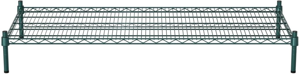 24" x 54" NSF Green Wire Stationary Dunnage Storage Rack with 8" Posts Ideal for Commercial Kitchen Home Garage Warehouse Shelters