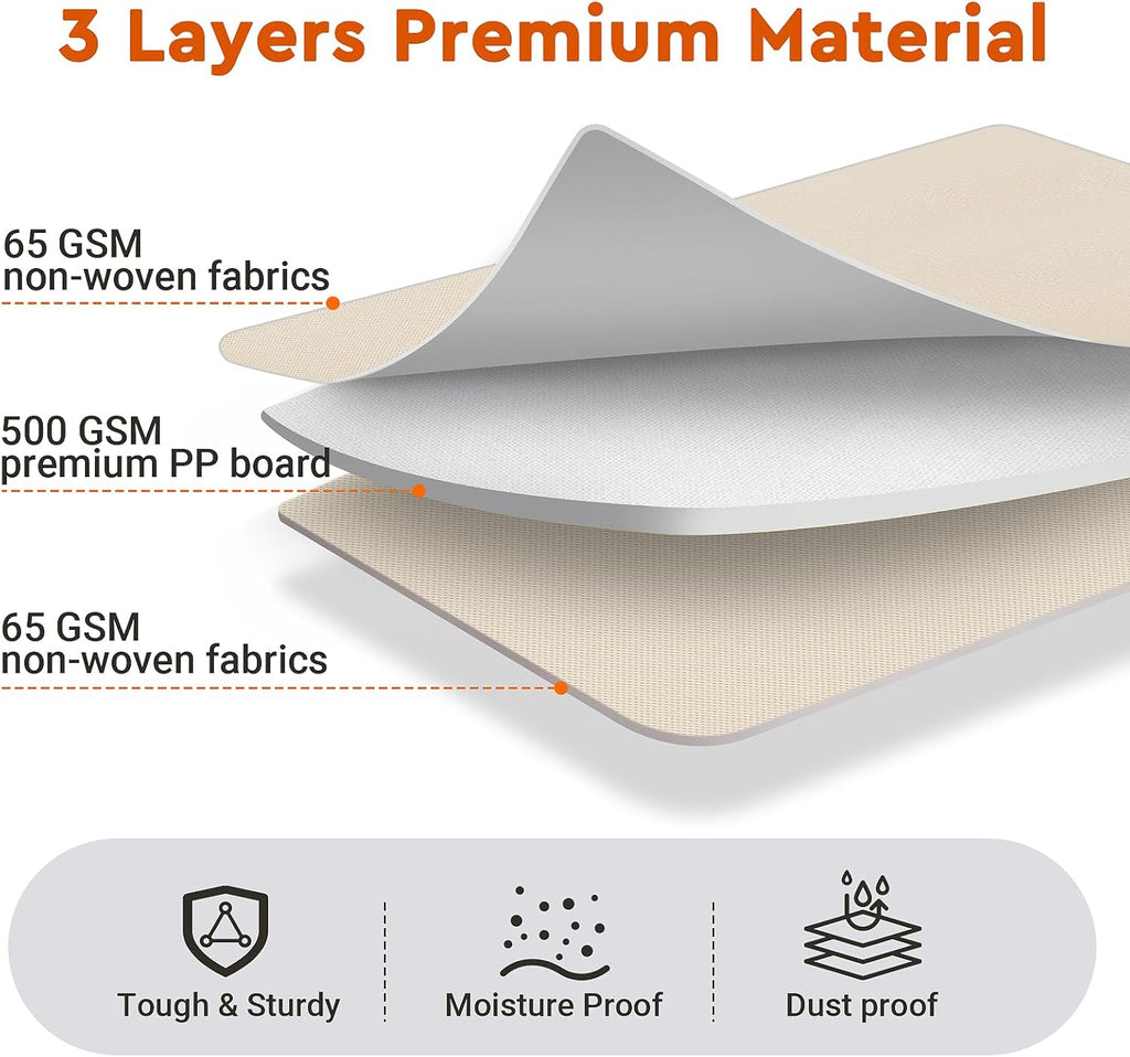 6 Pack Bed Sheet Closet Organizers and Storage,Sturdy Foldable Storage Containers with Window and Label,Storage and Organization for Bedding Sheets,Duvet Covers,Blankets (Beige)