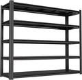 Industrial Storage Rack,Heavy-Duty Steel Shelving Unit,Multi-Purpose Garage Organization System Black 72" H x 62" W x 23.5" D 5-Tier