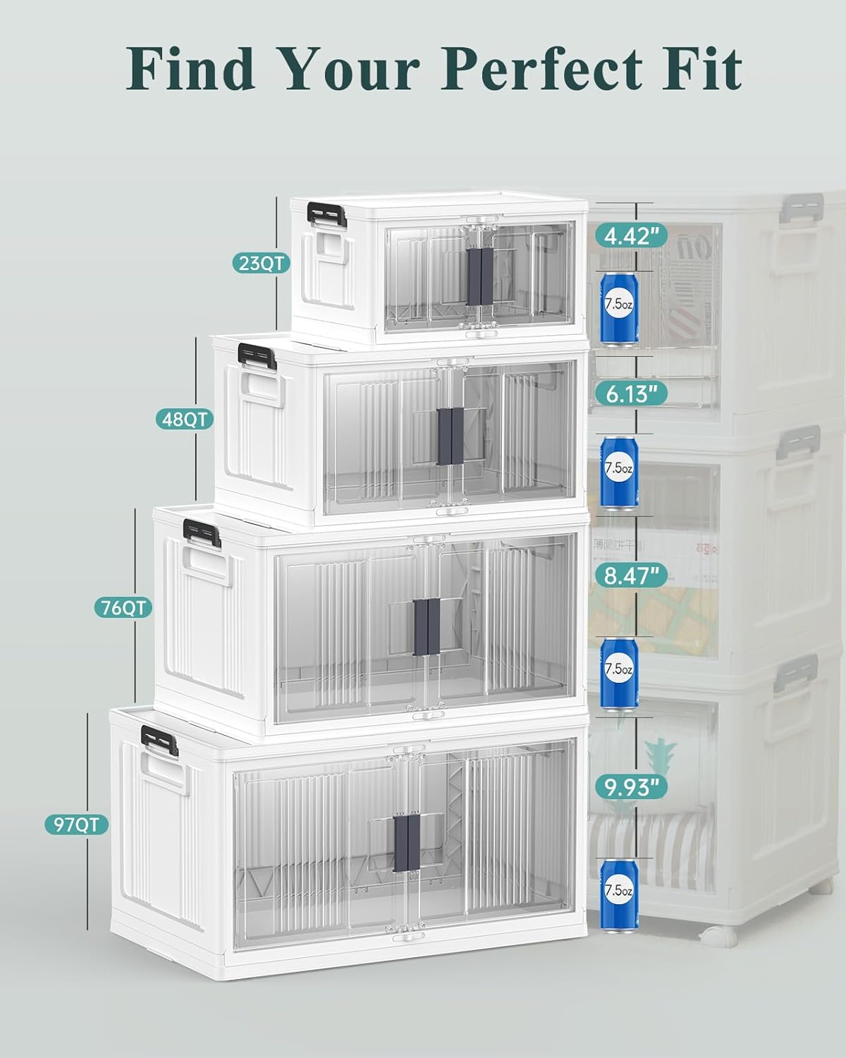 OlarHike Light daily necessities storage bins SBL7V2 folding 23QT 4PACK