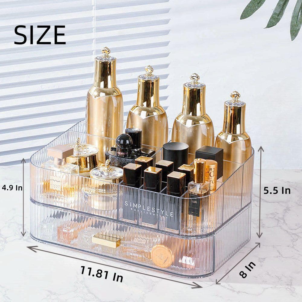 Makeup Organizer with Drawers Stackable Skincare Cosmetic Makeup organization for vanit Bathroom Desk Countertop