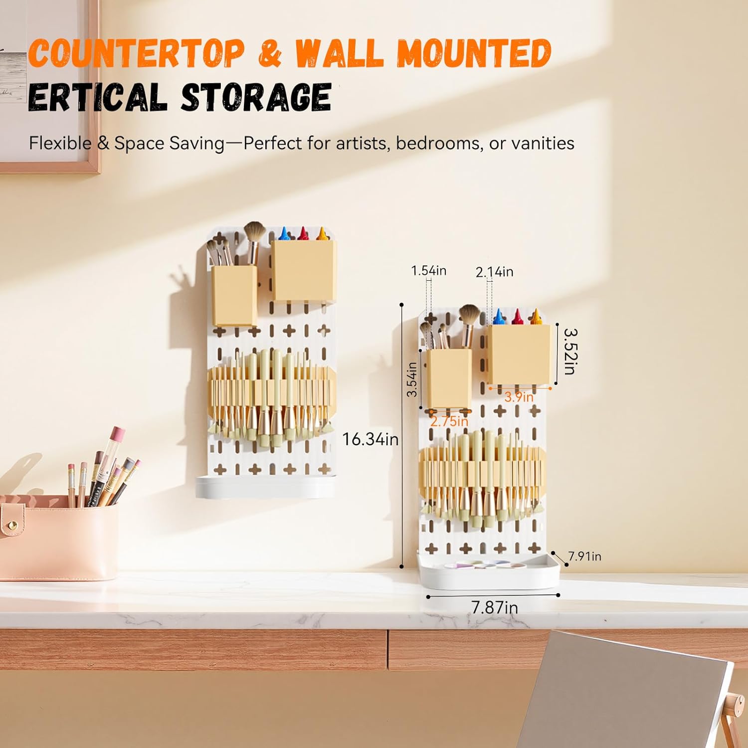 Paint Brush Holder Silicone Paint Brush Drying Rack With Drip Tray Removable Craft Paintbrush Storage Organizer Artist Plastic Pegboard Stand Watercolor Paintbrush Container Makeup Brush Drying Rack