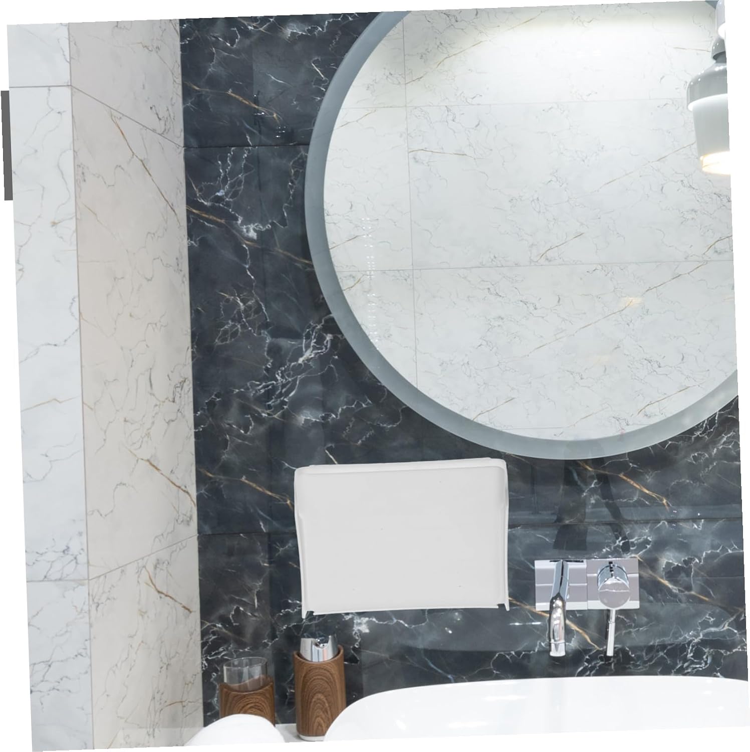 TOYANDONA Wall-mounted Foldable Sundries Organizer Box for Cosmetics and Mask Storage Plastic Makeup Storage Container Space-saving Design for Bathroom and Vanity Organization White Holder