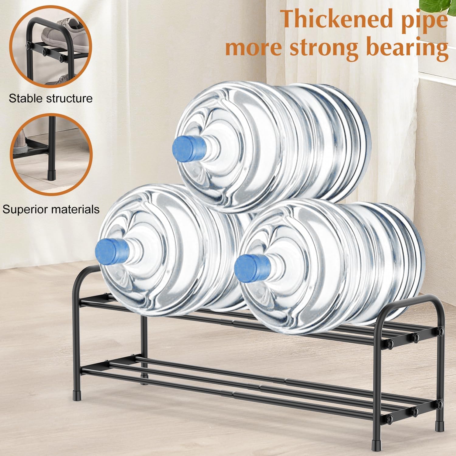 INSMART 2-Tier Expandable Shoe Rack:Stackable and Adjustable Shoes Organizer Storage Shelf, Sturdy and Durable Metal Structure Free Standing Shoe Rack for Closet Entryway Doorway