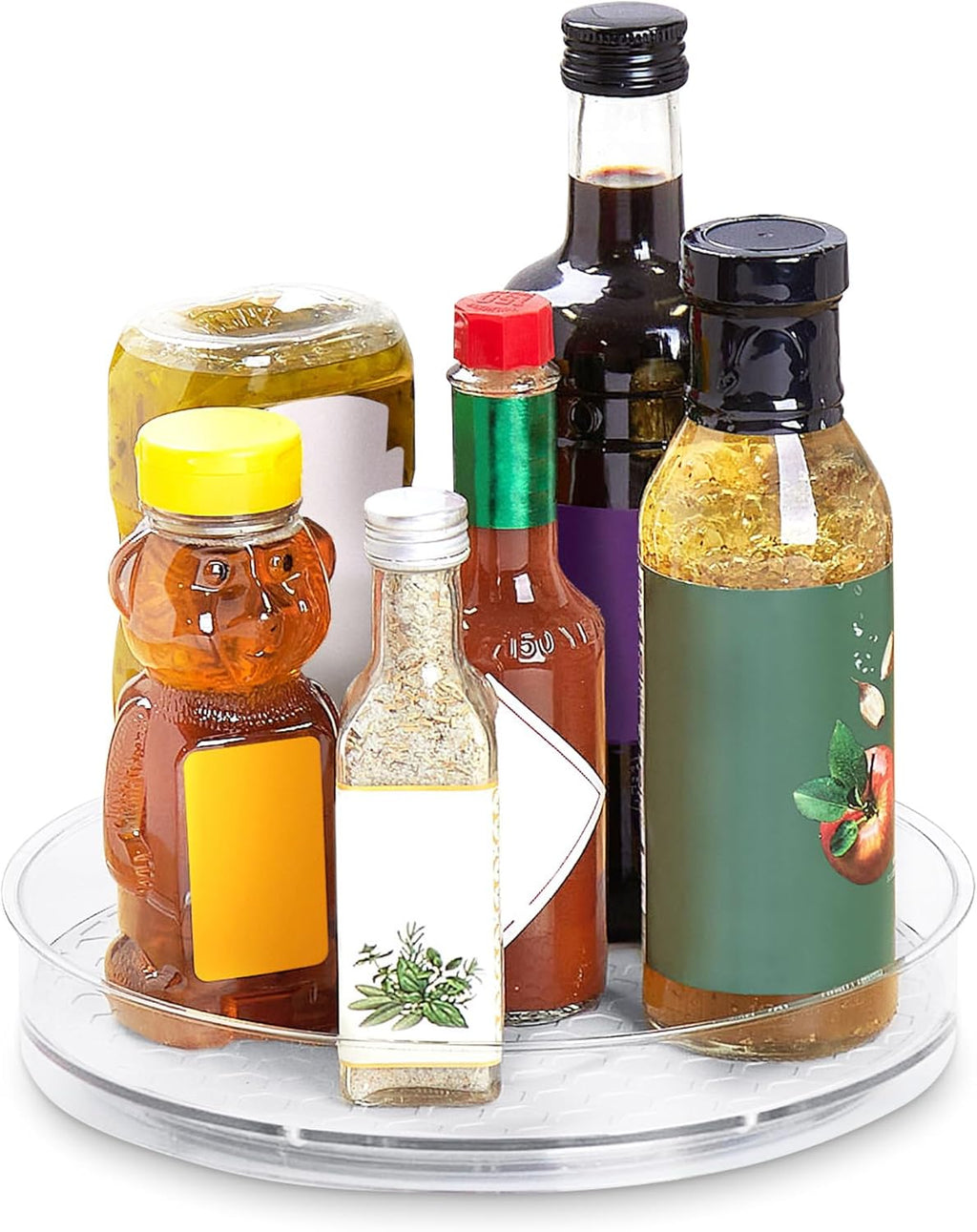 Spectrum Medium Lazy Susan Organizer 9.5 in for Cabinet Refrigerator Pantry Table Rotating Kitchen Storage Spice Rack Fridge Organization, Oyster Gray Spinning Turntable for Sauces Jams Condiments