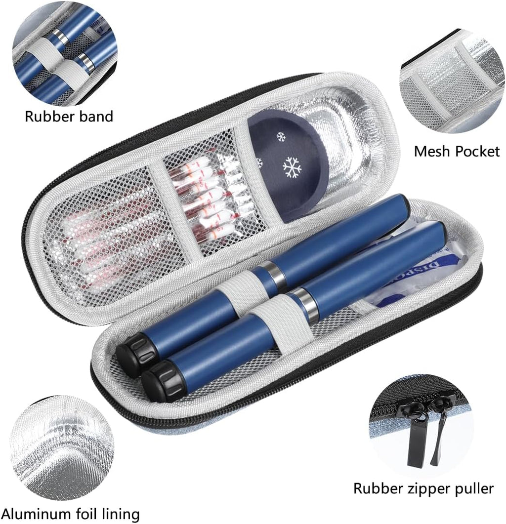 Insulin Cooler Travel Case Medication Diabetic Cooler for Travel with 1 Ice Packs Insulated Organizer for Insulins Pens and Other Diabetic Supplies