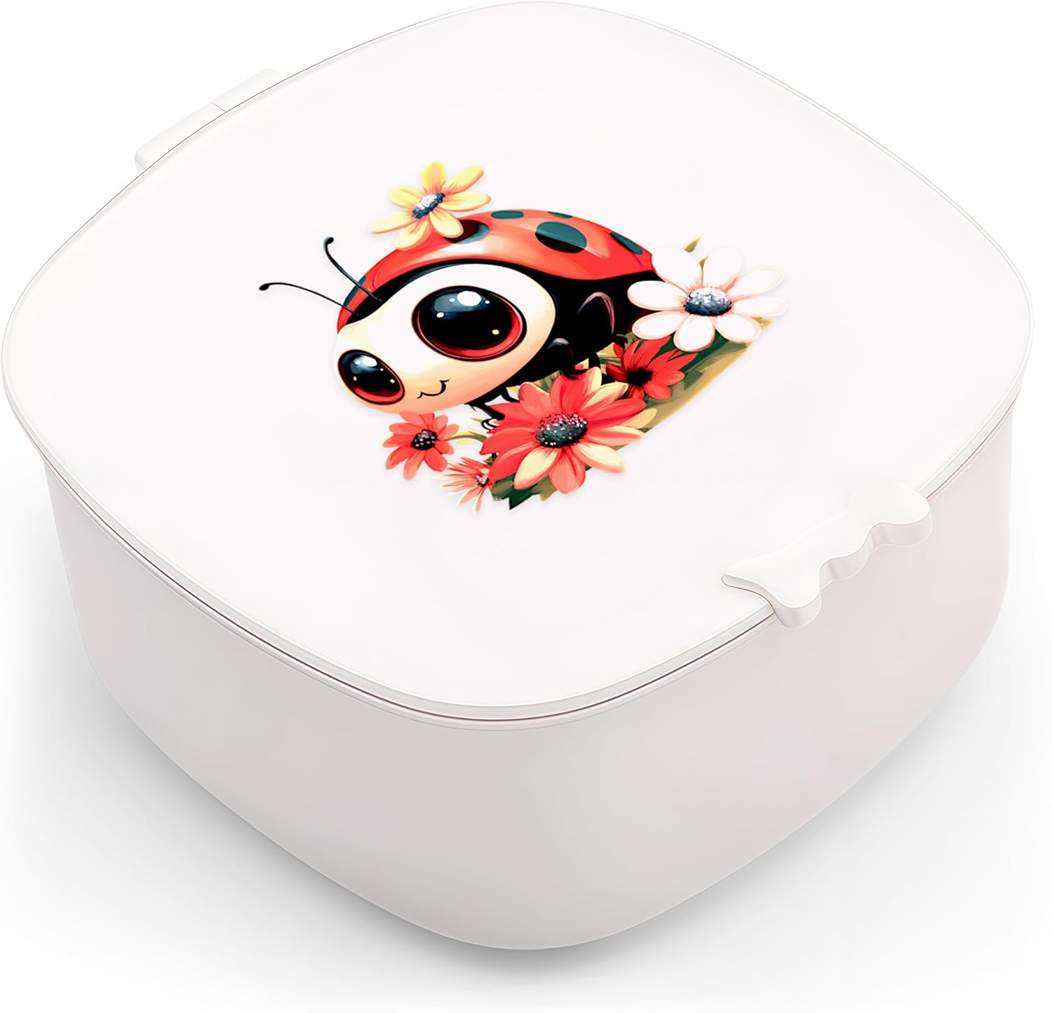 Small Hair Accessories Organizer Box For Girls Kids Teens Women, Hair clips/Ties/bands/pins/barrettes/scrunchies Organizer and Storage! (Ladybugs)