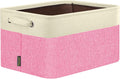 BALEINE 1 Pack Fabric Storage Bins for Shelves, Linen Storage Baskets for Organizing, Decorative Closet Bins for Clothes, Home (Pink, 14''x10''x8.5')