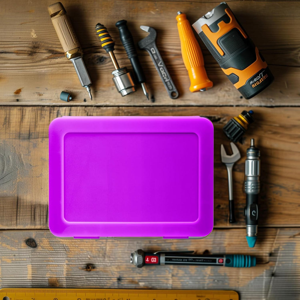 Battery Organizer Storage Box, Garage Case Holder for 24* AA, 30* AAA Batteries (Bag Not Include Batteries Pack) (purple)