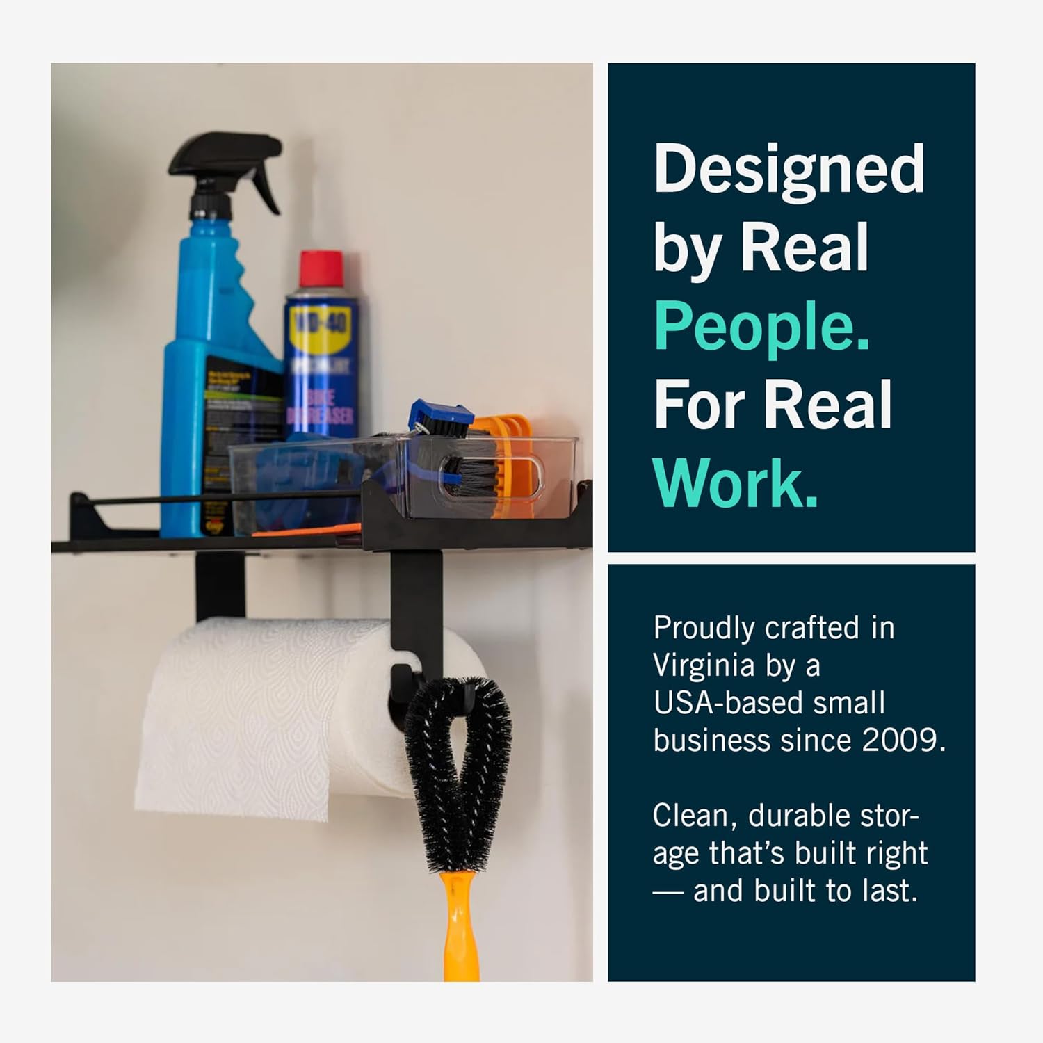 StoreYourBoard Paper Towel Holder Wall Mount – Heavy Duty Paper Towel Holder Mounted for Garage, Workshop, or Utility Room – Space-Saving Garage Shelving & Wall Organizer for Tools, Cleaning Supplies