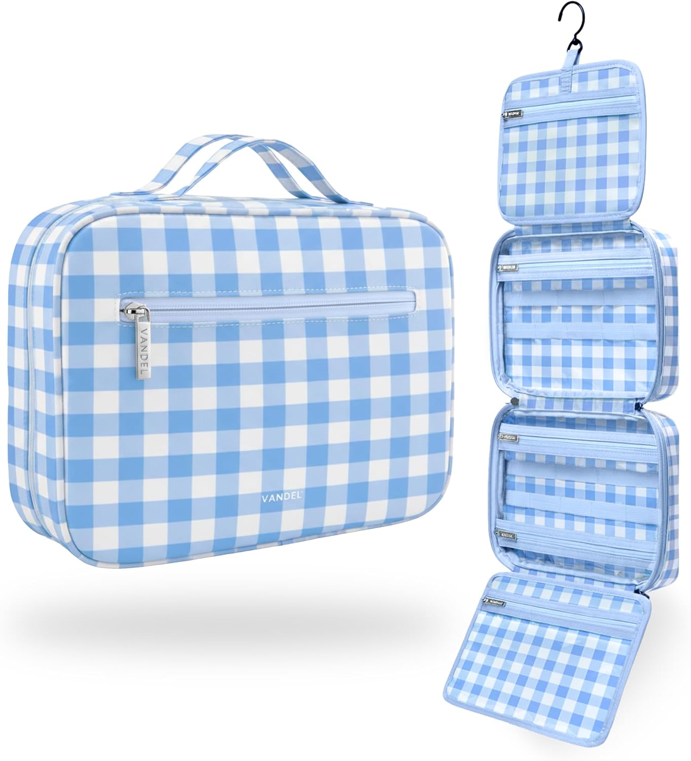 VANDEL Waterproof Hanging Toiletry Bag for Travelling, Hanging Makeup Organizer Bag, Cosmetic Travel Bags for Women Travel Toiletry Bags, Makeup Case Toiletries Organizer Hygiene Bathroom Shower Caddy